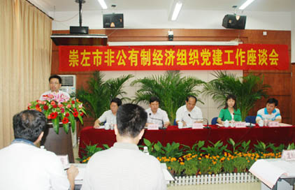 崇左市非公有制經(jīng)濟(jì)組織黨建工作座談會(huì)現(xiàn)場